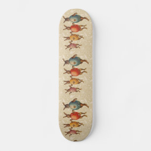 Skateboard Conejo de Pascua Huevos Bailando