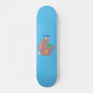 Skateboard Conejo lindo con personalizado de zanahoria sentad
