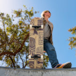 Skateboard Conjunto de tiki vintage<br><div class="desc">Tiki de la Vintage (un gran tallado polinesio en forma humanoide) Conjunto de Ilustracion gráfico.</div>