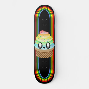 SKATEBOARD CONO DE HELADO KAWAII BARAJA ARCOÍRIS