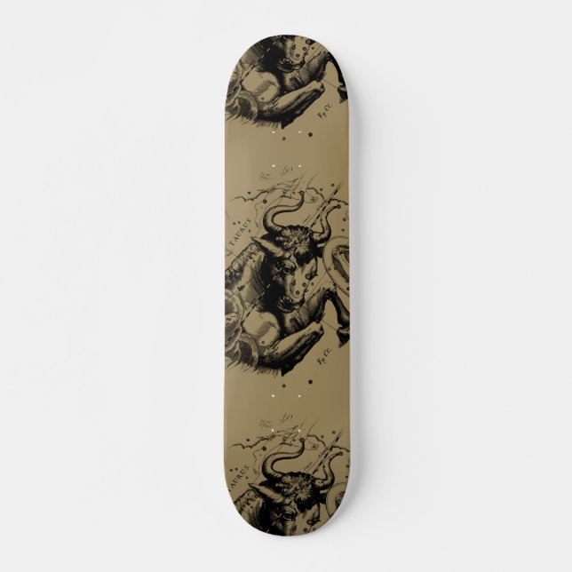 Skateboard Constelación Taurus Zodiac Hevelius 1690 en Taupe (Anverso )