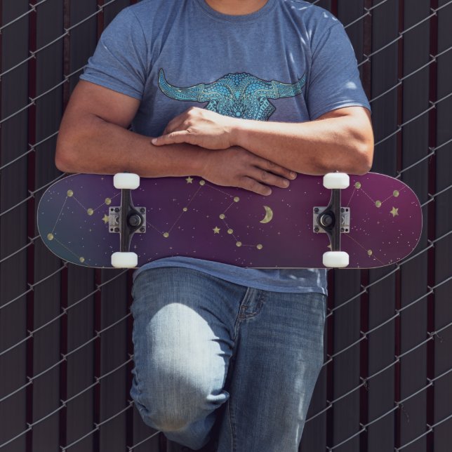 Skateboard Constellation Stars Galaxy Skate Deck (Exterior 3)
