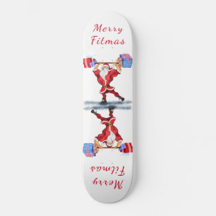 Skateboard Constructor de cuerpos Santa Claus con regalos de