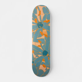 Skateboard Contemporary Leaf Design Peach