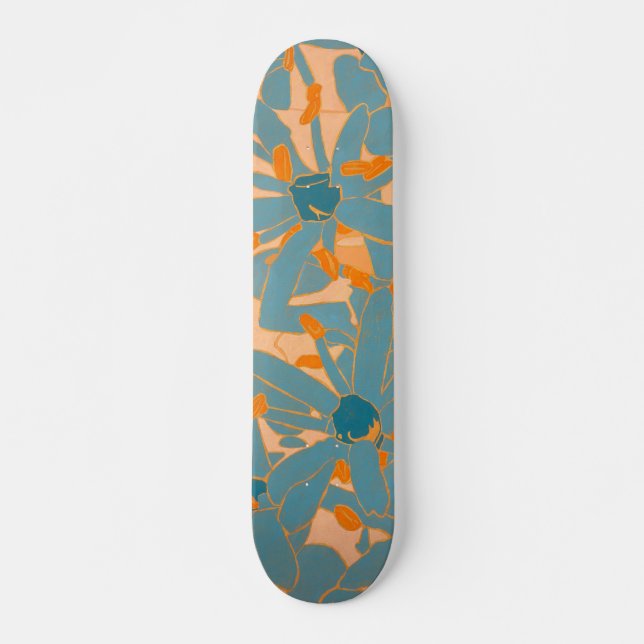 Skateboard Contemporary Leaf Design Peach (Anverso )