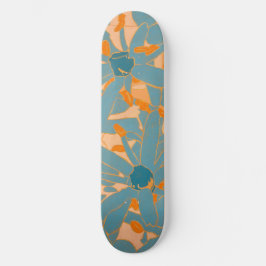 Skateboard Contemporary Leaf Design Peach