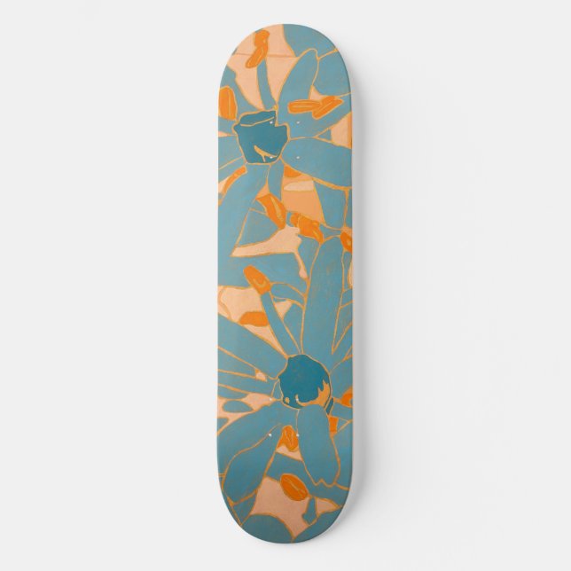 Skateboard Contemporary Leaf Design Peach (Anverso)