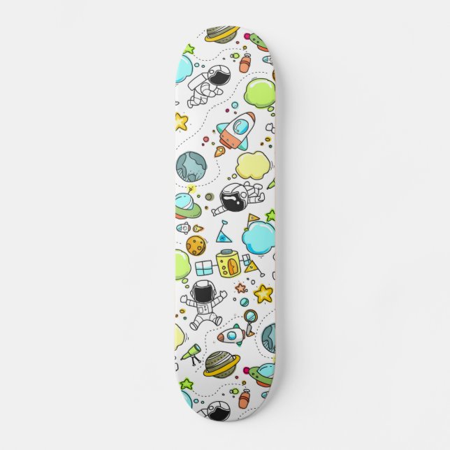 Skateboard Cool astronauta espacial hermoso  (Anverso)
