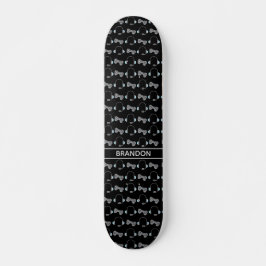 Skateboard Cool Gamer Custom Black Gaming Pattern