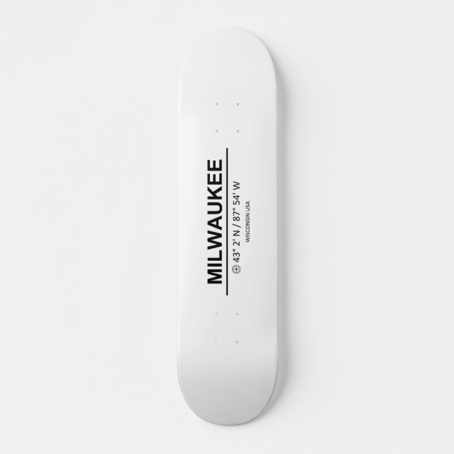 Skateboard Coordenadas Milwaukee (Anverso )