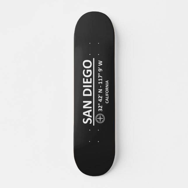Skateboard Coordenadas San Diego (Anverso )