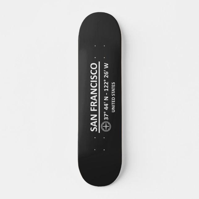 Skateboard Coordenadas San Francisco (Anverso )