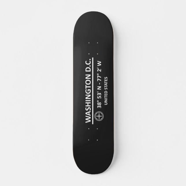 Skateboard Coordenadas Washington D.C. (Anverso )