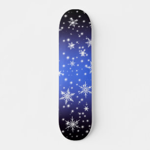 Skateboard Copos de nieve y manchas por la luz azul de la mar