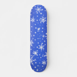 Skateboard Copos de nieve y manchas por la luz azul de la mar