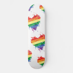 Skateboard - Corazón arcoiris