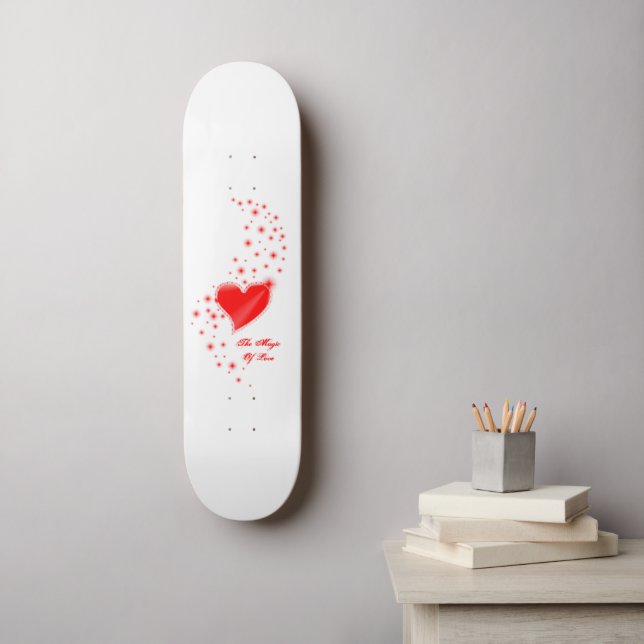 Skateboard Corazón arcoiris con estrellas, la magia del amor (Arte de la pared)