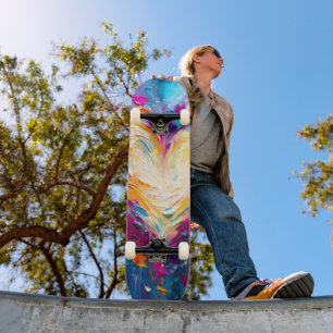 Skateboard Corazón de Amor Abstracto Moderno Colorido