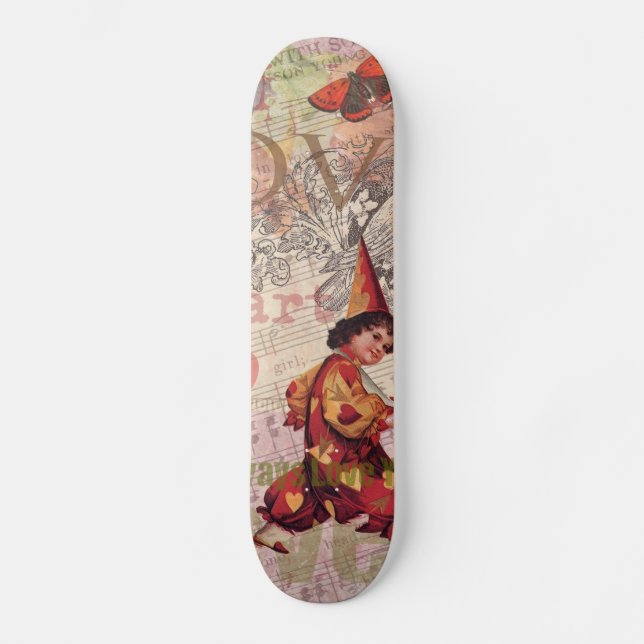 Skateboard Corazón de amor Dulce corazón San Valentín Querubí (Anverso)
