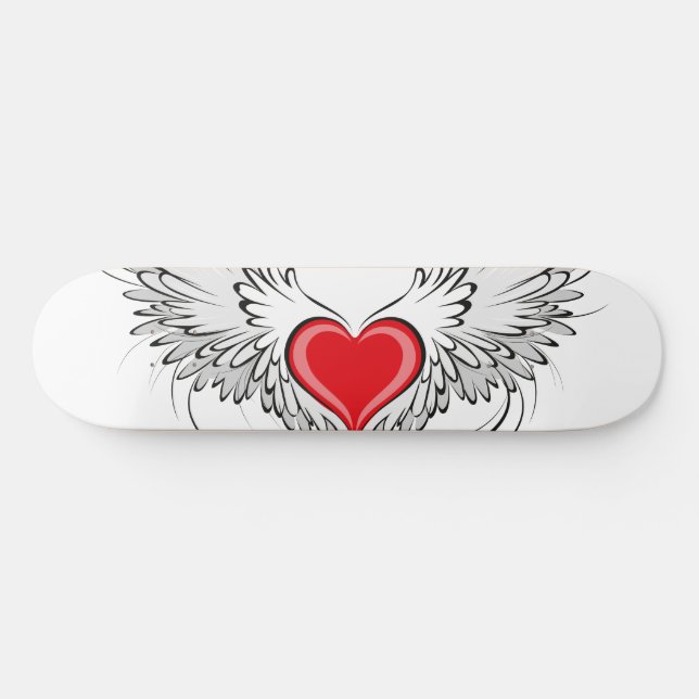 Skateboard Corazón de Ángel Rojo con alas (Horz)