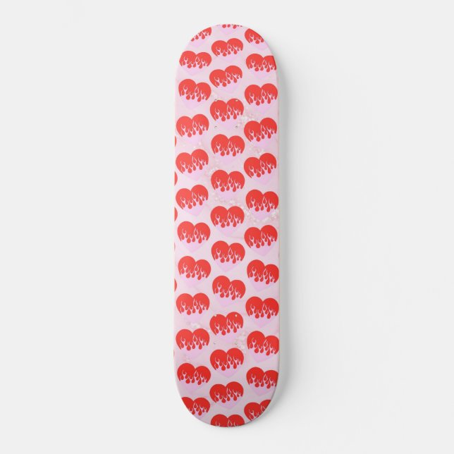 Skateboard Corazón de Fuego (Anverso)