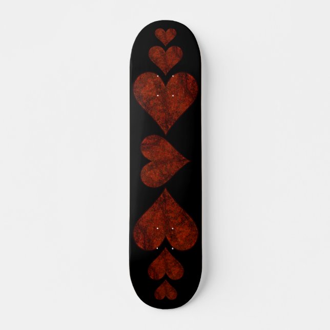 Skateboard Corazón de Marcado Rojo y Negro (Anverso )