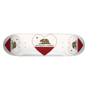 Skateboard corazón de San Francisco de la bandera de