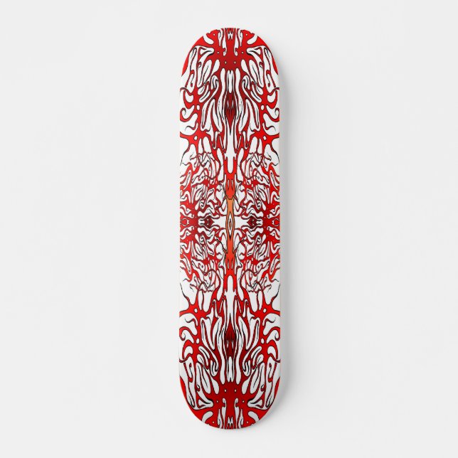 Skateboard Corazón de San Valentín de tatuaje tribal - rojo (Anverso )