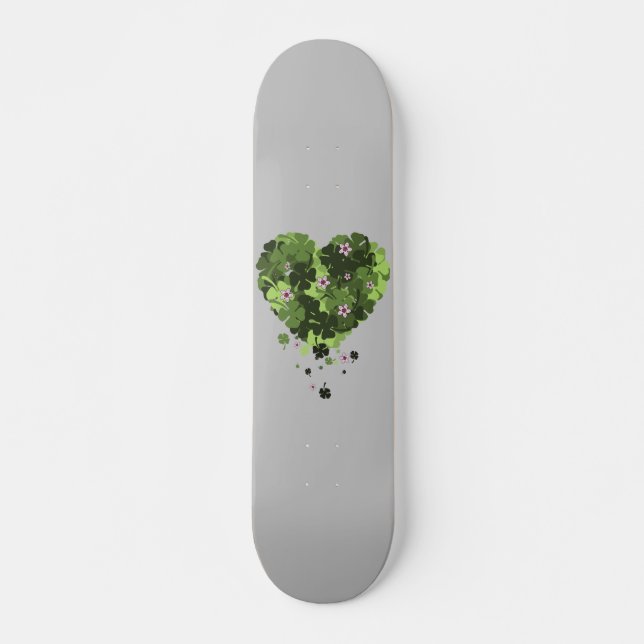 Skateboard Corazón de Trébol de San Patricio (Anverso )