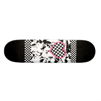 Skateboard Corazón del tatuaje del Grunge