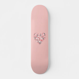 Skateboard Corazón floral de San Valentín