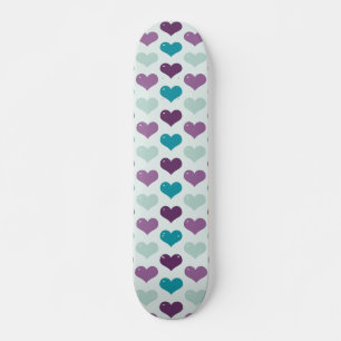 Skateboard Corazón morado y azul