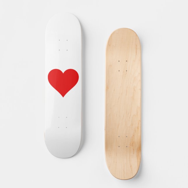 Skateboard Corazón Rojo (Anverso)