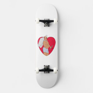 Skateboard Corazón romántico con un cupido inusual