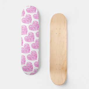 Skateboard Corazón rosa de escritura a mano espiral para Día