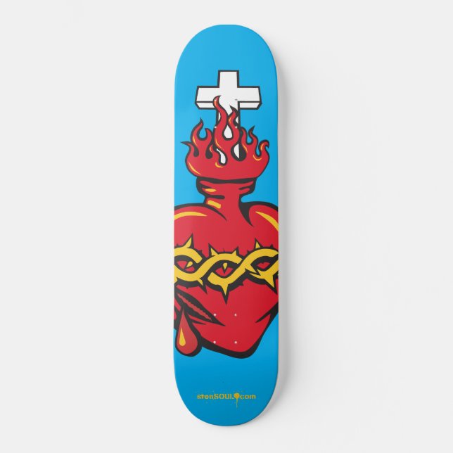 Skateboard Corazón sagrado (Anverso)