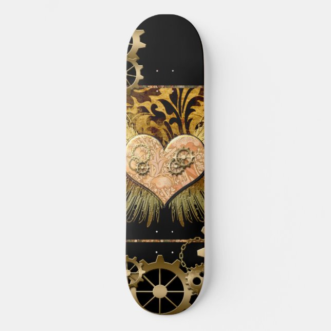 Skateboard Corazón Steampunk (Anverso)