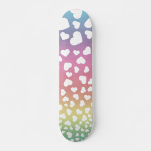 Skateboard Corazones de Arcoíris de Pastel para Ella