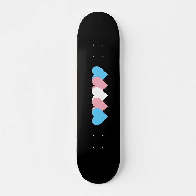 Skateboard Corazones de orgullo transgénero (Anverso )