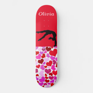 Skateboard Corazones de San Valentín de Chicas de Gimnasia 