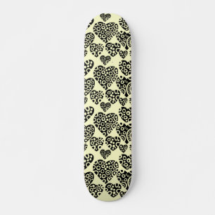 Skateboard Corazones en crema