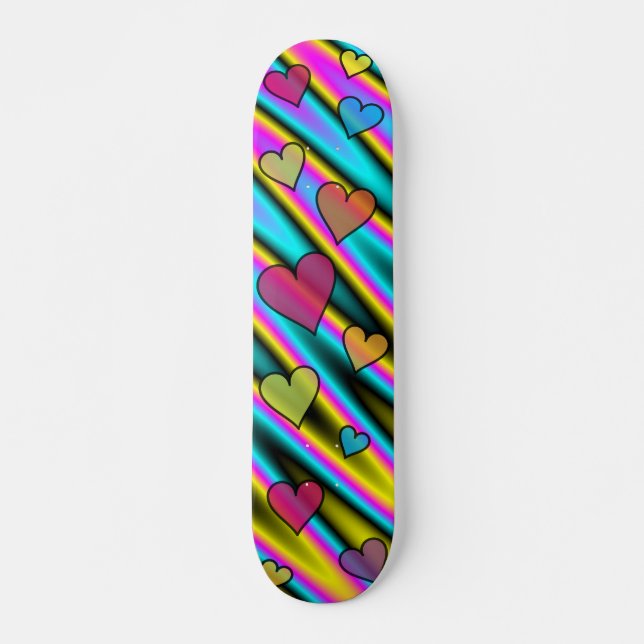 Skateboard Corazones Kaleidoscope (Anverso )