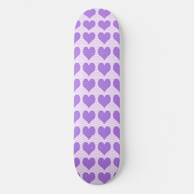 Skateboard Corazones Morados (Anverso)