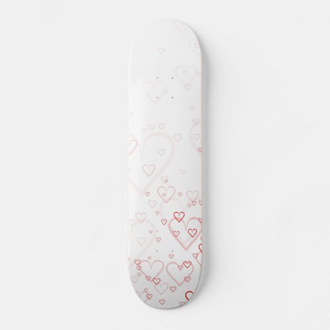 Skateboard Corazones rojos (Anverso)