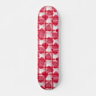 Skateboard Corazones rojos sin foco de Día de San Valentín, c