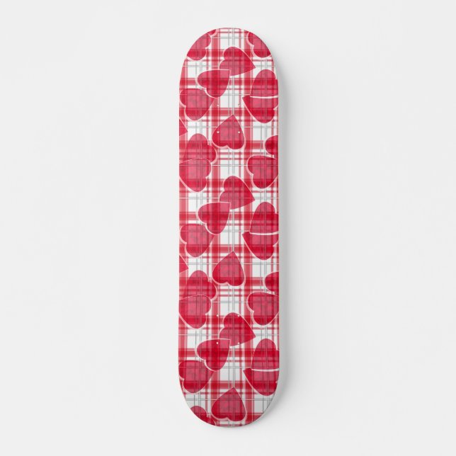 Skateboard Corazones rojos sin foco de Día de San Valentín, c (Anverso )