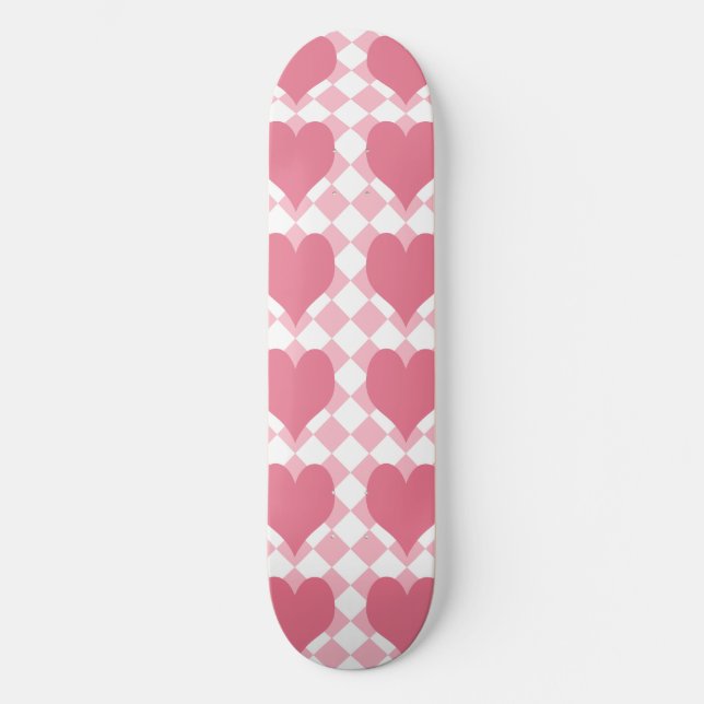 Skateboard Corazones rosas (Anverso)