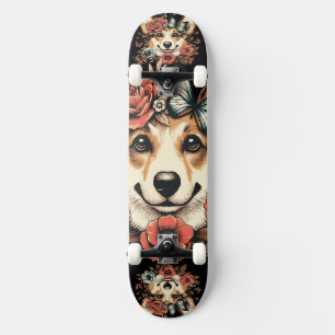 Skateboard Corgi Dog