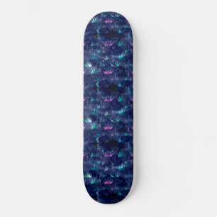 Skateboard Coronas de sirena azules y rosadas al azar