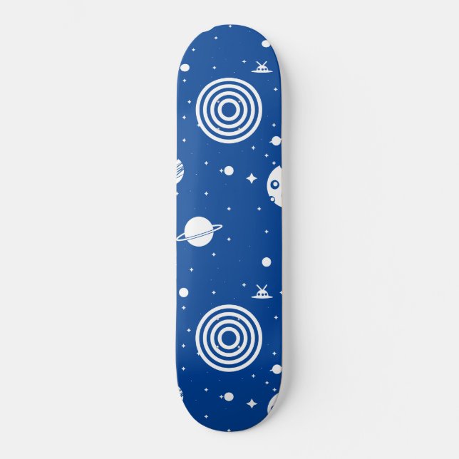 Skateboard Cosas del espacio azul (Anverso)